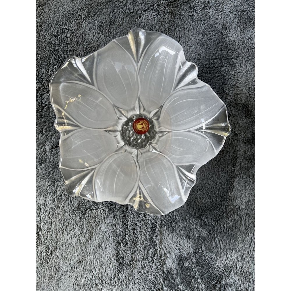 Original Walther Glas Frosted Tulip Flower Bowl  Waltherglas Germany